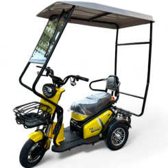 Двуместна Електрическа триколка PUDDING PRO Volt-Electric | 1800W, Покрив, два багажника