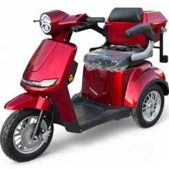 Електрическа триколка FM1 B1 LUX 2025 1500W 60v20ah, Червена Перла, моторна спирачка
