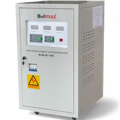 Трифазен Servo /безчетков/ Автоматичен стабилизатор за ток и напрежение Bullmax 15000VA/ 9000W с колелца