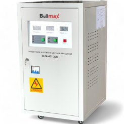 Трифазен Servo /безчетков/ Автоматичен стабилизатор за ток и напрежение Bullmax 20000VA/12000W с колелца