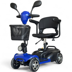 Електрическа четириколка BULLMAX N1, Електрическа спирачка, 350W, Сгъваема, Синя