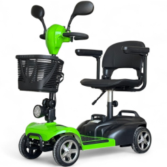 Електрическа четириколка BULLMAX N1, Електрическа спирачка, 350W, Сгъваема, Неоново Зелена