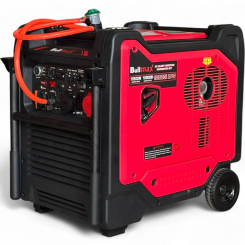 Комбиниран обезшумен инверторен генератор за ток 10500i LPG, 10.5kW, Бензин, Газ, Чиста синусоида, дисплей, червен, преносим