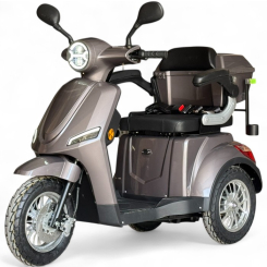 Електрическа триколка за възрастни FM1 B1 PREMIUM 2025 1500W, LED, 5 батерии, 60V,20A, Голям Багажник, Сива перла