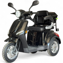 Електрическа триколка за трудноподвижни FM1 B1 PREMIUM 2025 1500W, LED, три скорости, моторна спирачка, 5 батерии, 60V,20A, Черна Перла