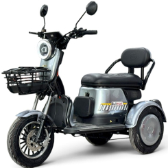 Двуместна електрическа триколка Pudding Grande, 2000W,EEC Сертификат, 60V/20Ah, Две кошници, 5 Батерии + Подаръци