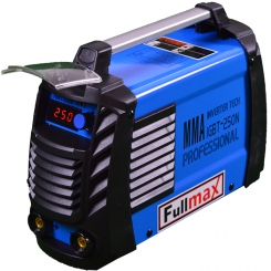 Инверторен igbt електрожен FullMax mma 250 n 2 с дигитален дисплей подходящ за интензивна работа